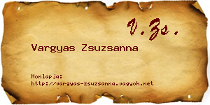 Vargyas Zsuzsanna névjegykártya